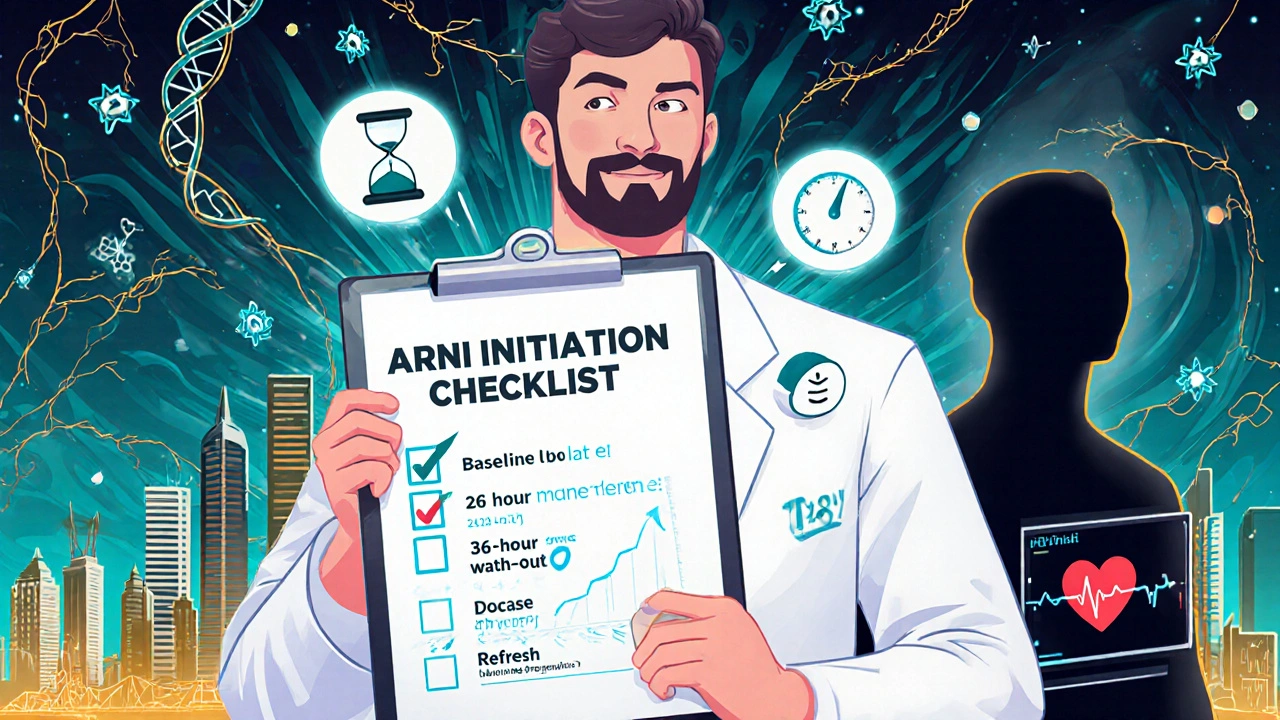 Cartoon doctor holds glowing checklist; patient monitor shows improved heart function against psychedelic backdrop.